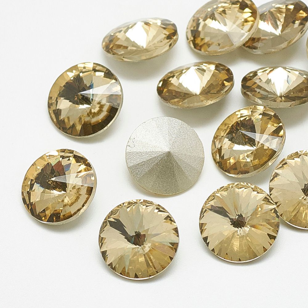 Rhinestone Coffee point back, glas 12mm