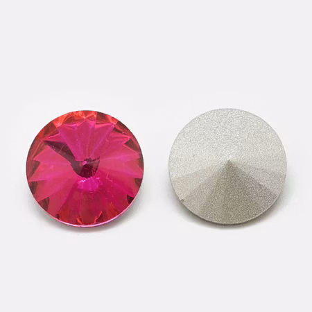 Rhinestone Rose point back, glas 12mm