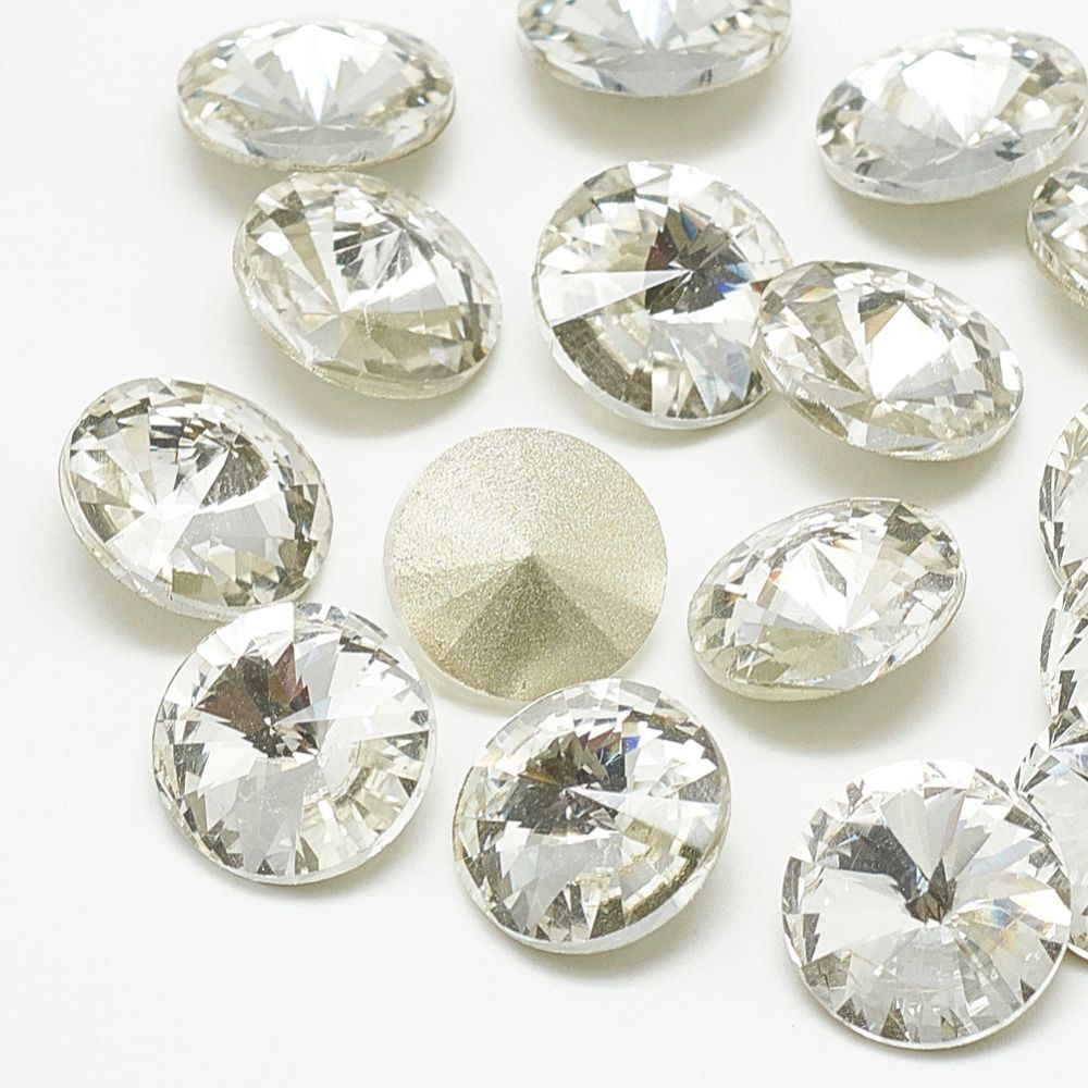Rhinestone Crystal point back, glas 12mm