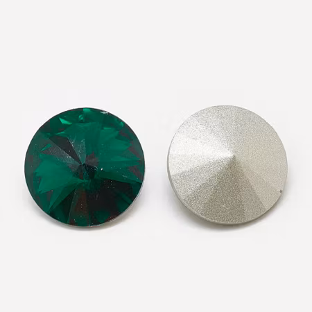 Rhinestone Emerald point back, glas 12mm
