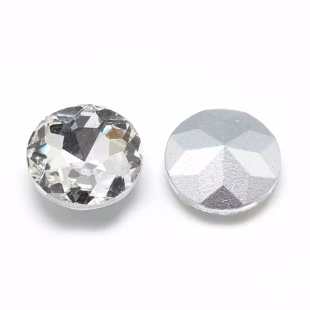 Rhinestone Mix color point back, glas 12mm
