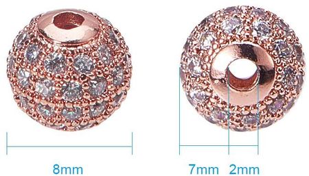 Cubic Zirconia pärla crystal, rose gold 8x7mm