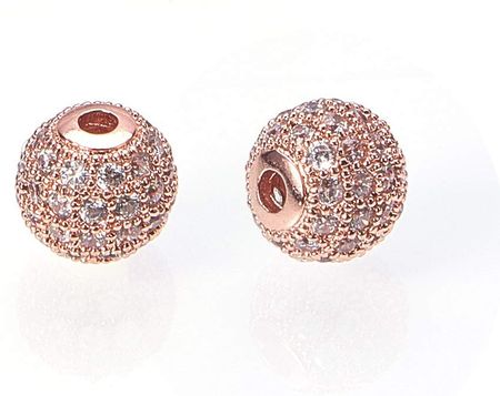 Cubic Zirconia pärla crystal, rose gold 8x7mm