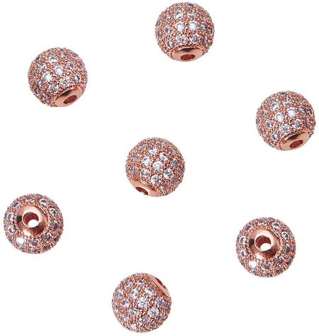 Cubic Zirconia pärla crystal, rose gold 8x7mm