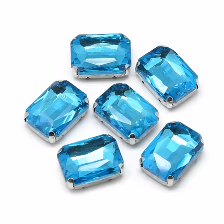 Sew on kristaller  Deep Sky Blue glas 8x10mm