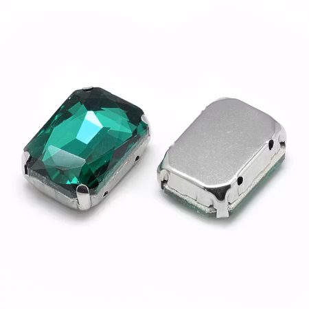 Sew on kristaller Sea Green glas 8x10mm