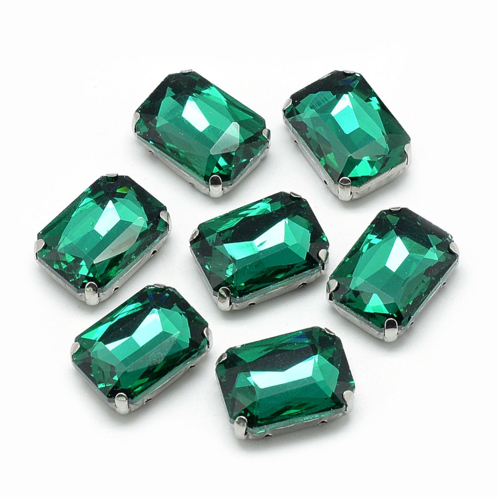 Sew on kristaller Sea Green glas 8x10mm