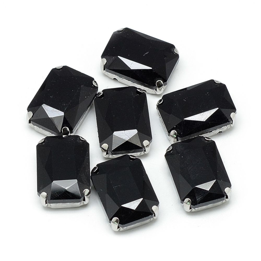 Sew on kristaller Black glas 8x10mm