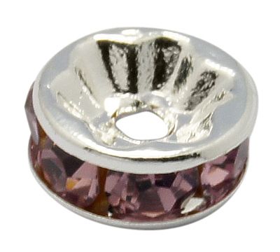 Strassrondeller Light Amethyst/silver 8mm, 200st