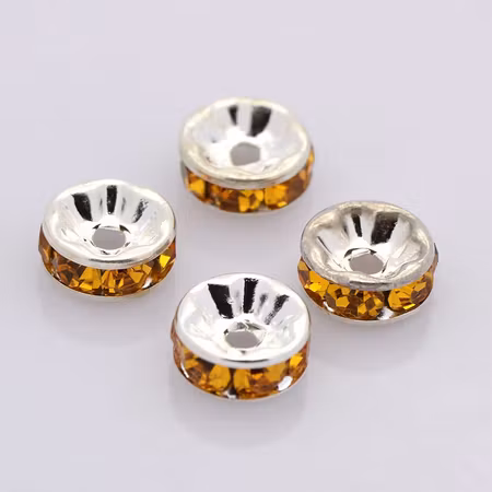 Strassrondeller Topaz/silver 8mm, 200st