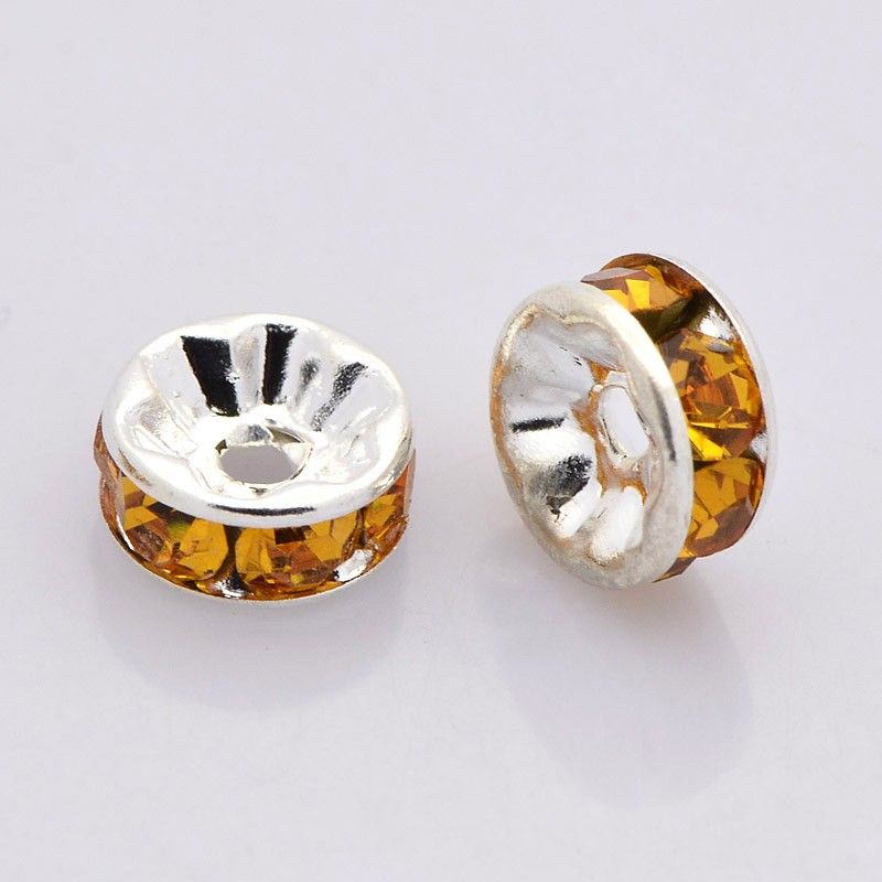 Strassrondeller Topaz/silver 8mm, 200st