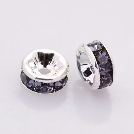 Strassrondeller Tanzanite/silver 8mm, 200st