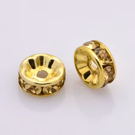 Strassrondeller Light Colorado/gold 8mm