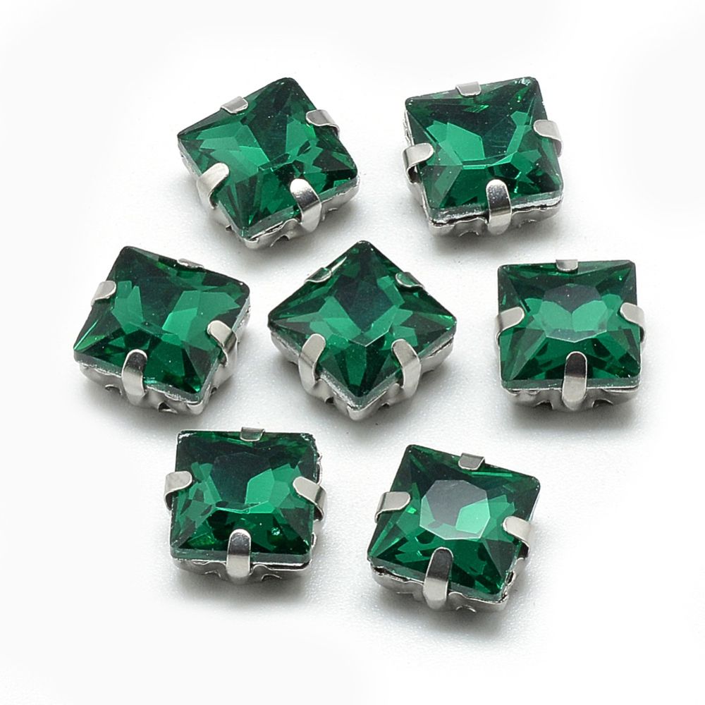 Sew on kristaller Sea green glas 8mm