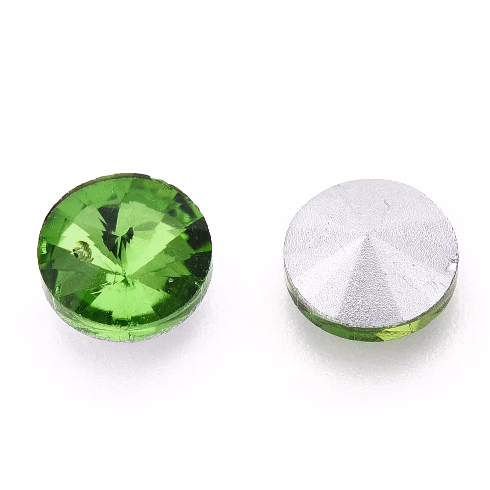 Rhinestone Peridot point back 6mm