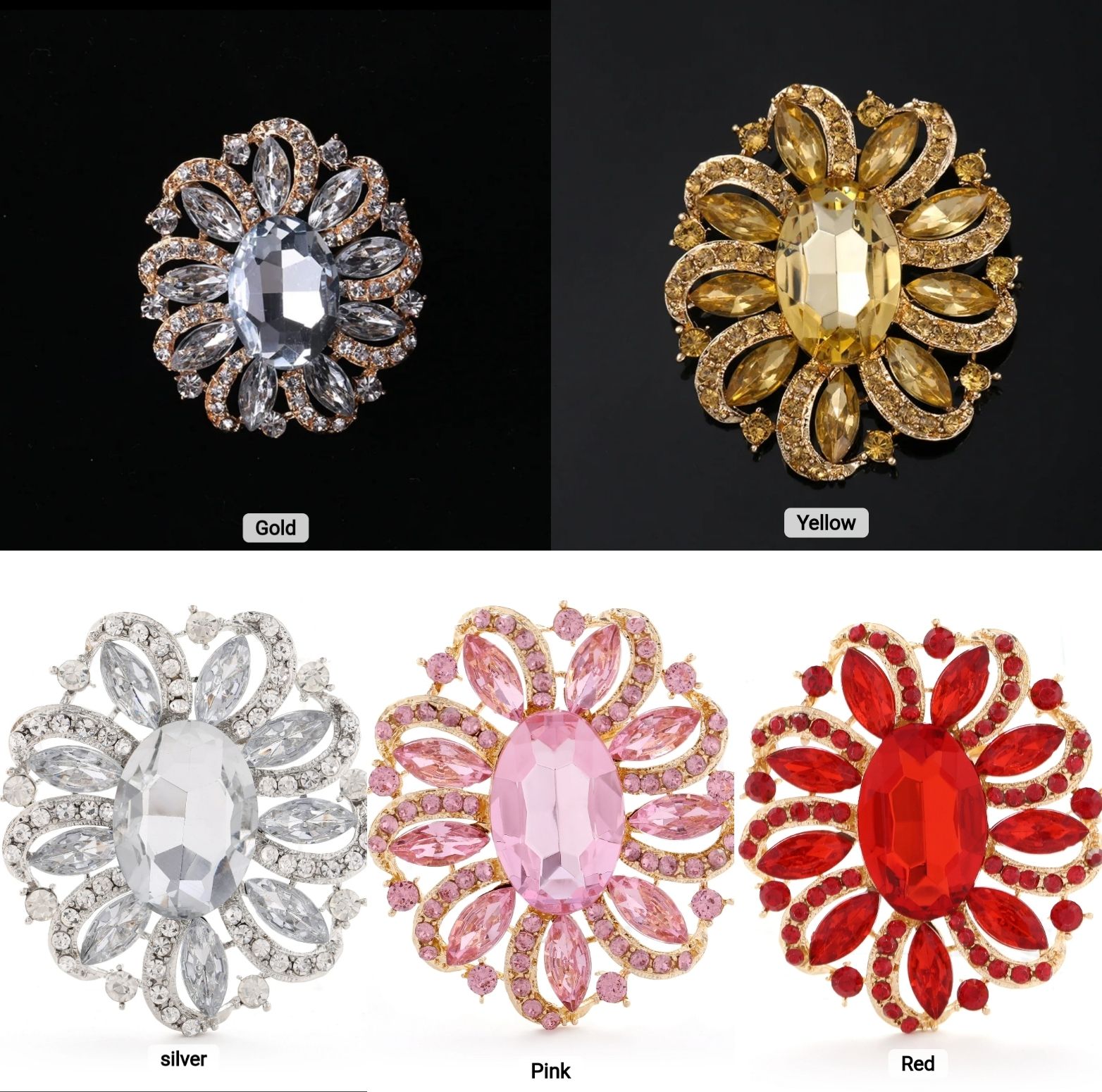 Smycke med strass (flera färger)