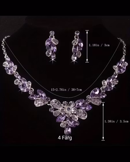 Halsband + örhänge (flera färger)