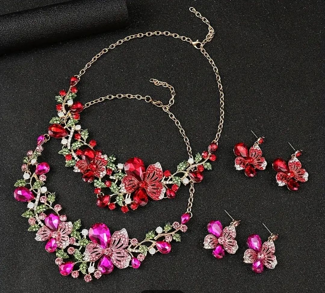 Halsband + örhänge (flera färger)