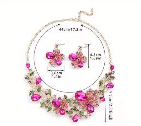 Halsband + örhänge (flera färger)