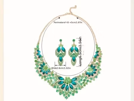 Halsband + örhänge (flera färger)