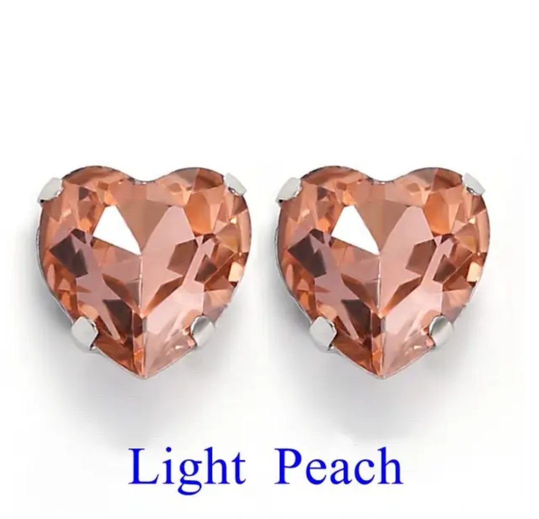 Sew on kristallhjärta Light peach glas, 20st, 10mm