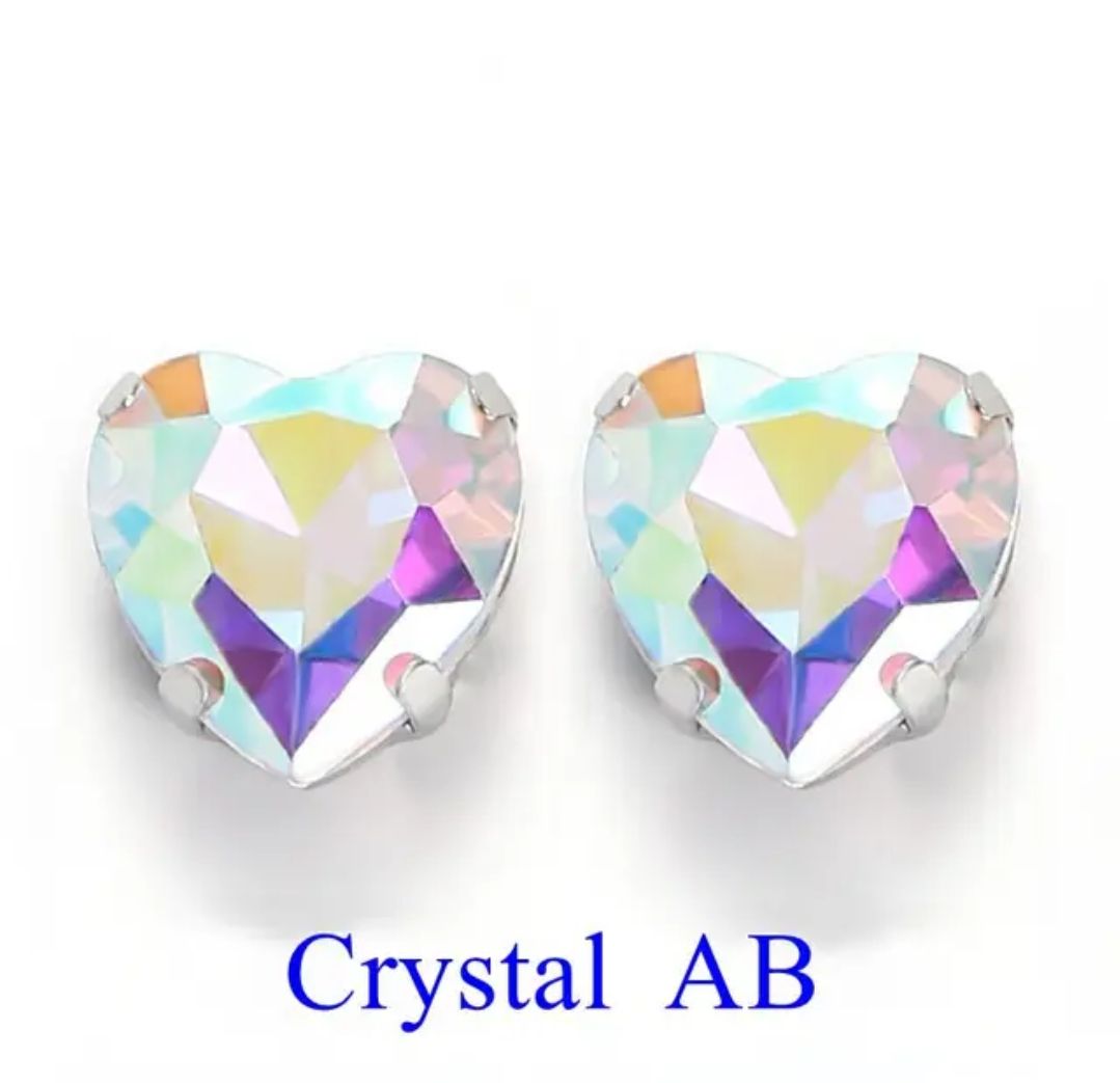 Sew on kristallhjärta Crystal AB glas, 20st, 10mm