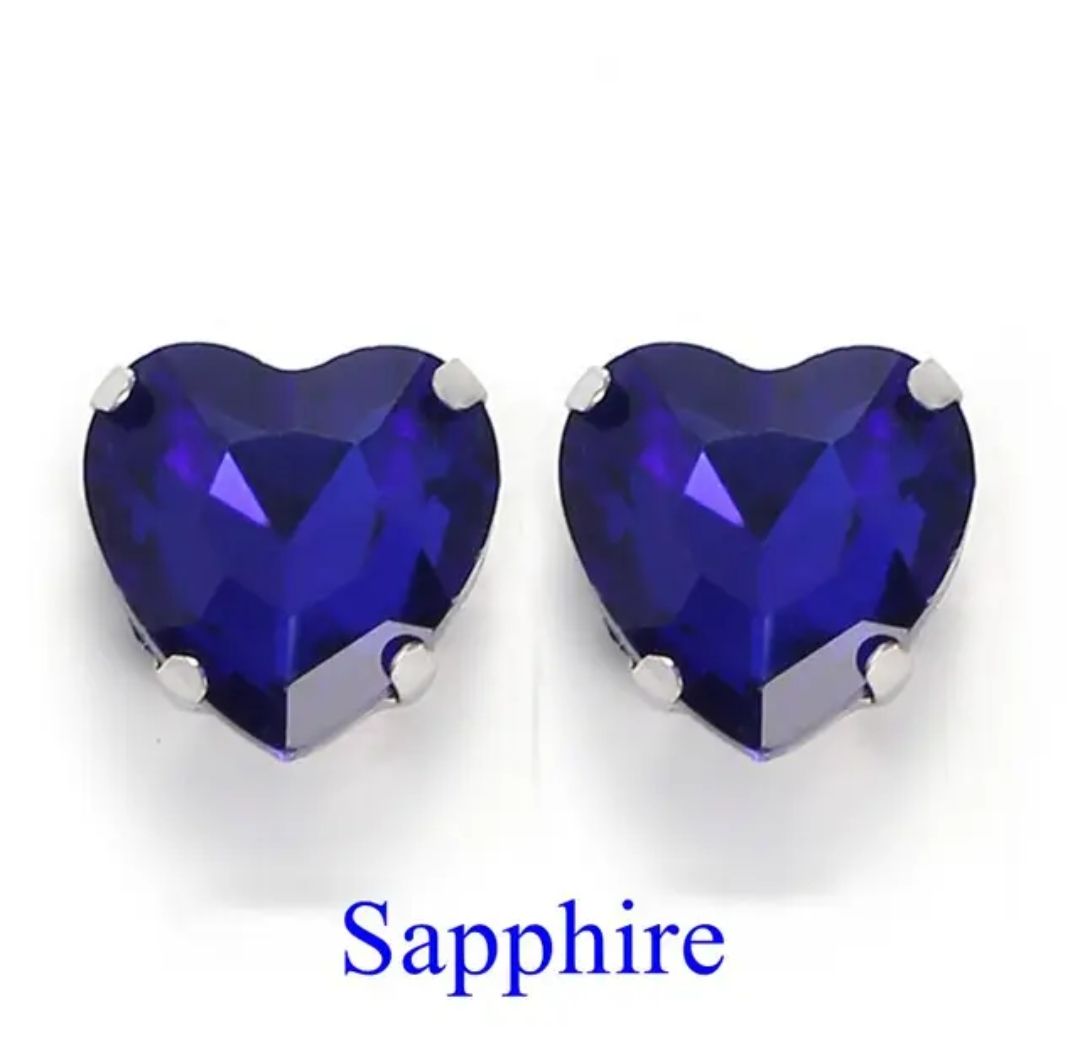 Sew on kristallhjärta Sapphire glas, 20st, 10mm