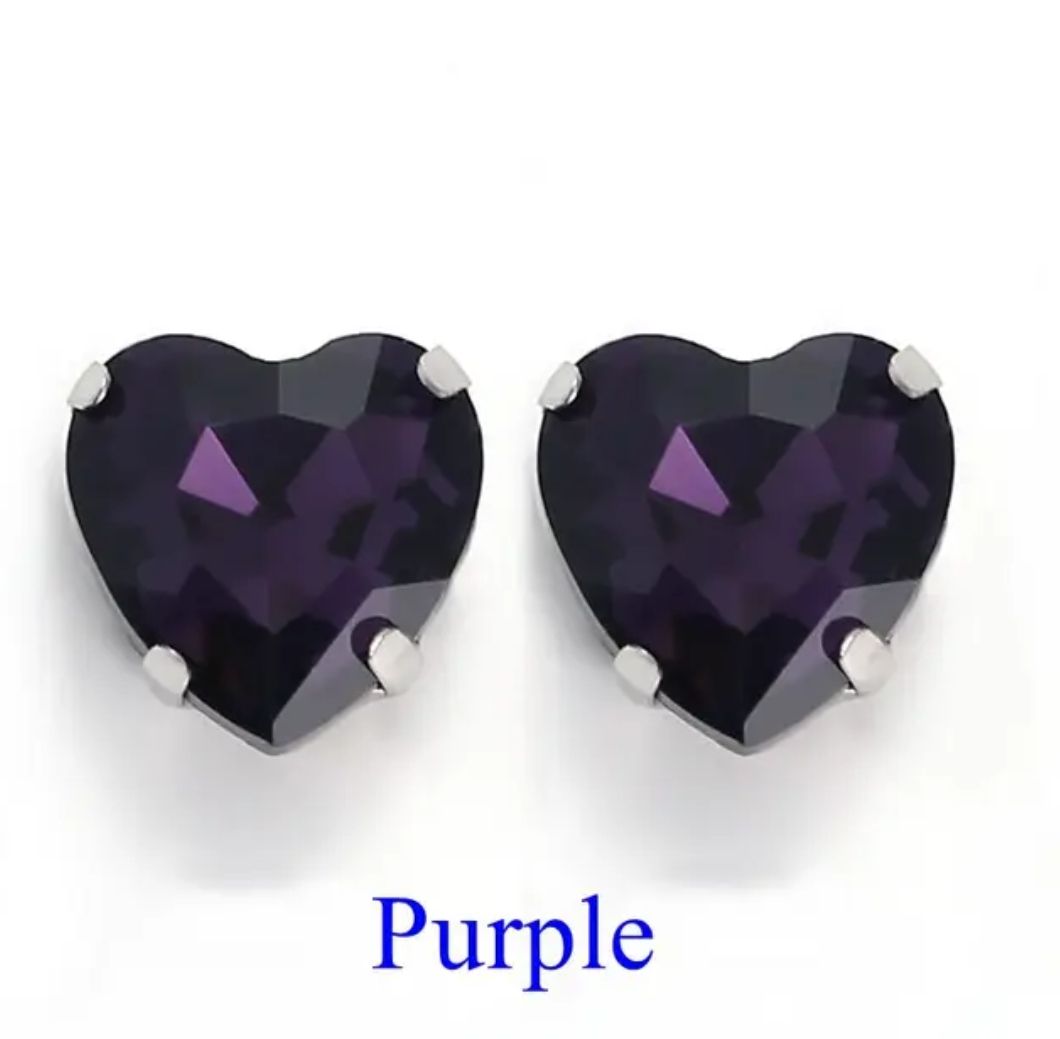 Sew on kristallhjärta Purple glas, 20st, 10mm