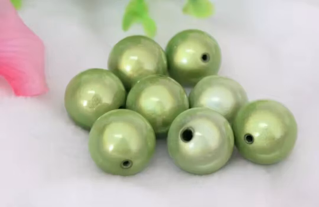 Reflexpärlor ljusgrön 8mm