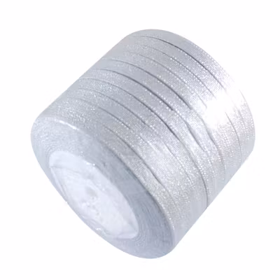 Silverfärgat glitter band 20mm, 25 yard