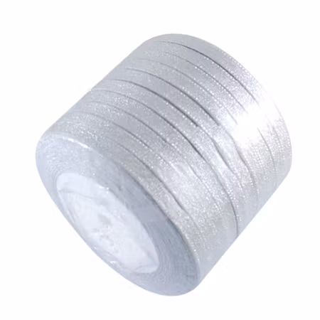 Silverfärgat glitter band 20mm, 25 yard