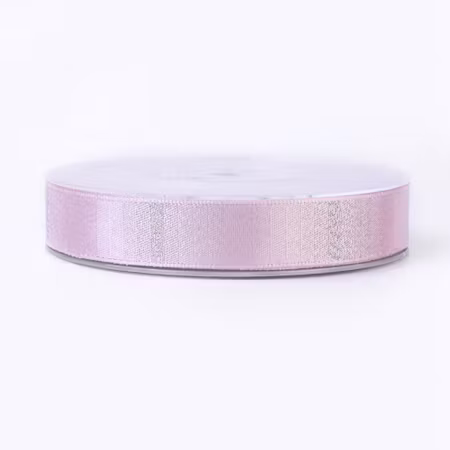 Metallic Silver Color, Lilac satinband 16mm, 100 yard