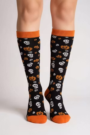 Stödstrumpa svart halloween
