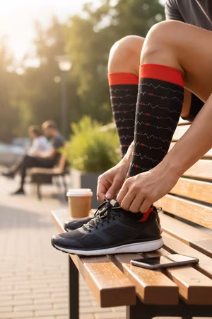 Svart hjärtfrekvens stödstrumpa