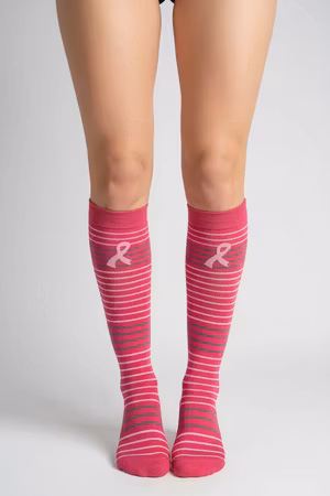 Mörkrosa stödstrumpa