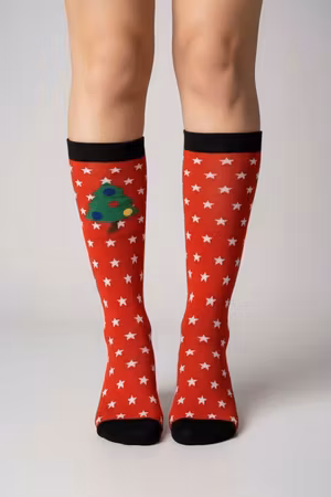 Stödstrumpa Jul röd