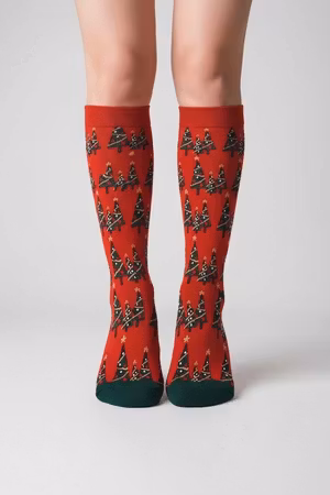 Röd julgran stödstrumpa