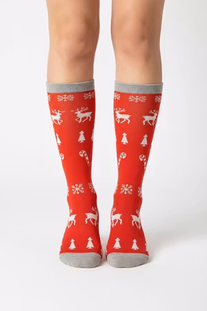 Röd jul stödstrumpa
