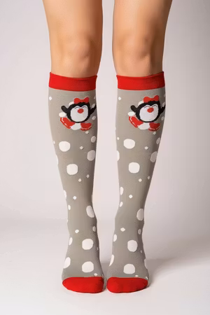 Jul stödstrumpa grå snöflingor