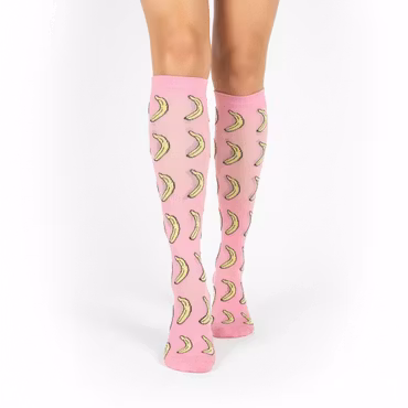 Stödstrumpa rosa banan