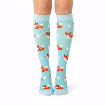 Räv blå stödstrumpa