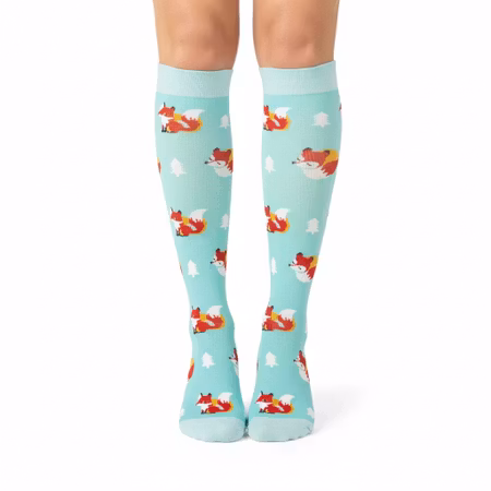 Räv blå stödstrumpa
