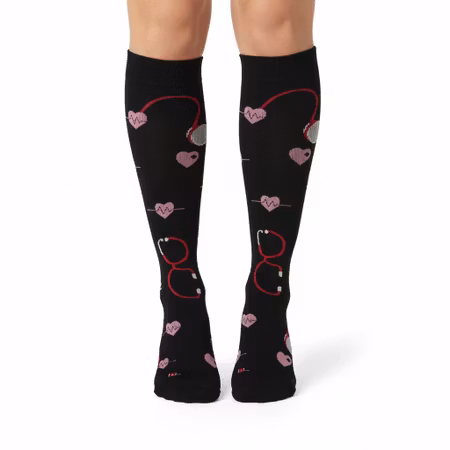Stödstrumpa sjukvård med hjärtan
