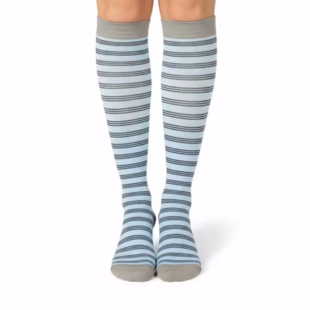 Stödstrumpa blå randig