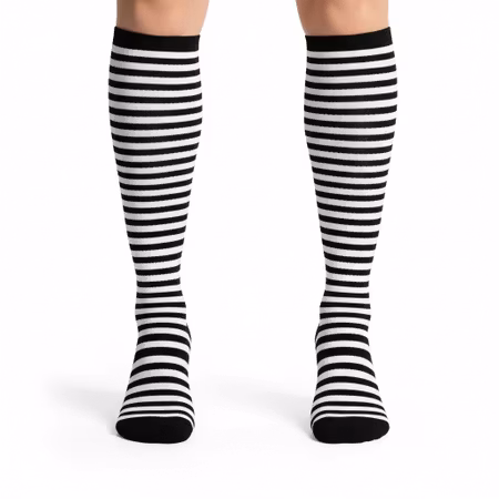 Stödstrumpa svart/vit