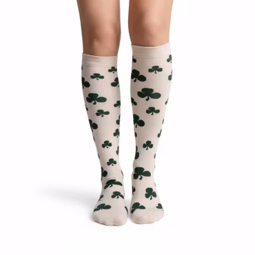 Klöver vit stödstrumpa