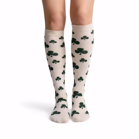 Klöver vit stödstrumpa