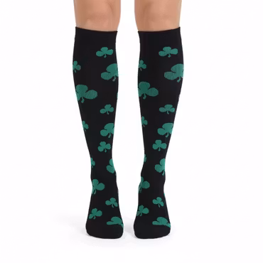 Stödstrumpa Svart klöver