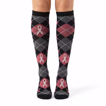 Rosa diamant stödstrumpa