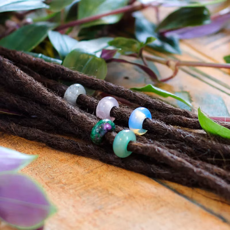 Spiritual Healing Dread Crystal Bead Set of 5 - Raw Roots